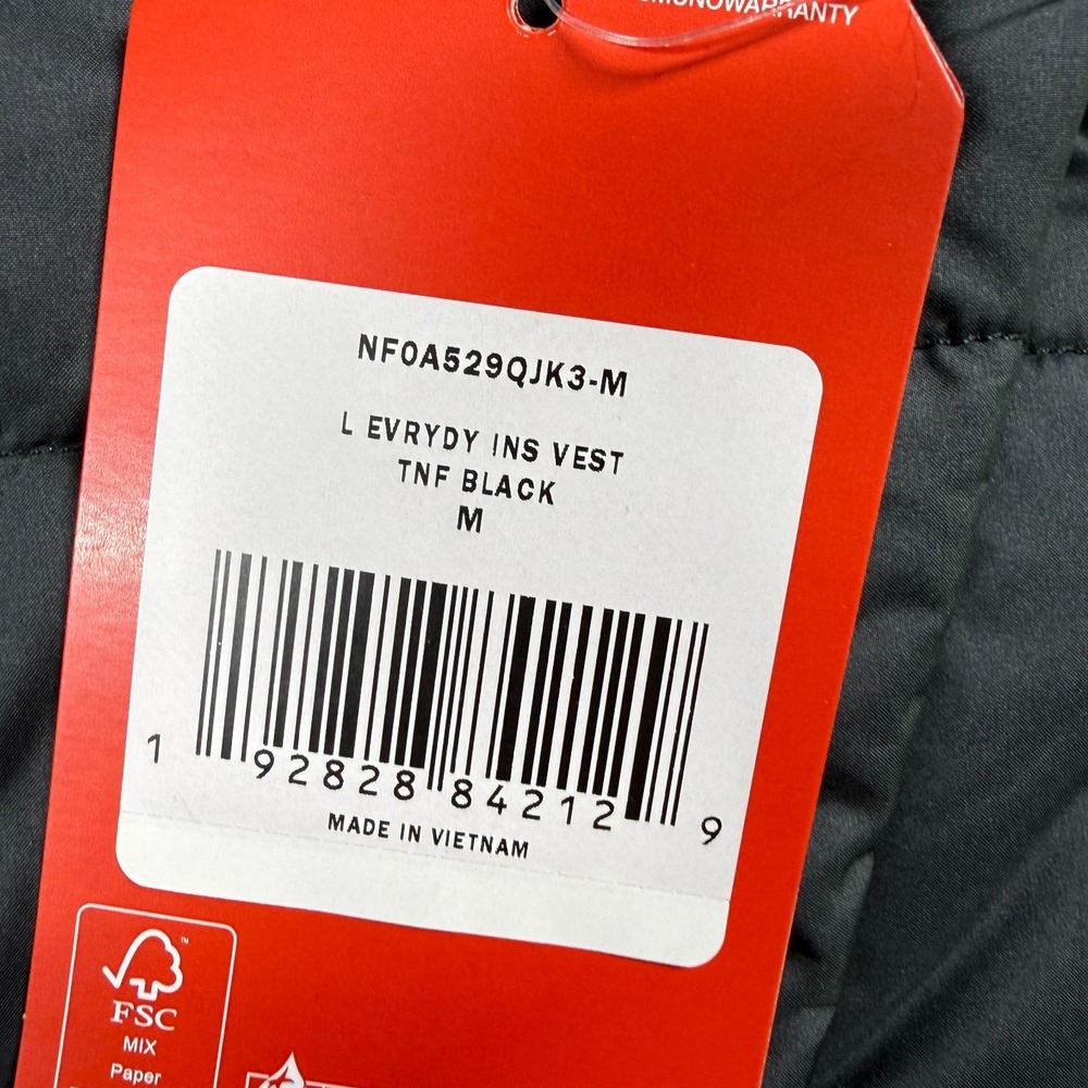 The North Face Puffer Vest Women M Black Everyday Insulated Full Zip Pockets NWT - Picture 2 of 7